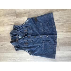 CJ Blue Men's Denim Vest with Button Front and Pockets